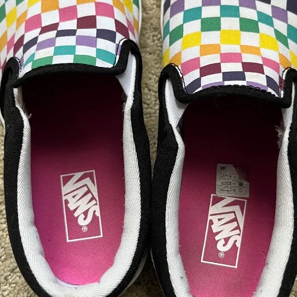 Vans Rainbow Checkered Sneakers Sz6 EUC - Picture 7 of 7